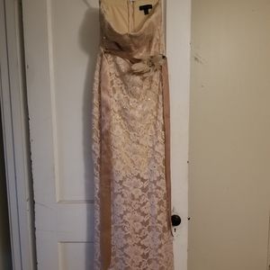 Champagne lace party dress